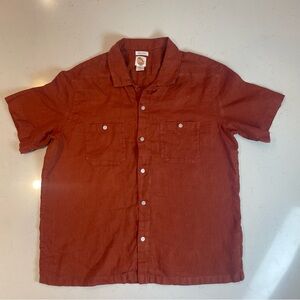 C & C California Shirt Rust color Linen  XL Button Up Beach Lagenlook